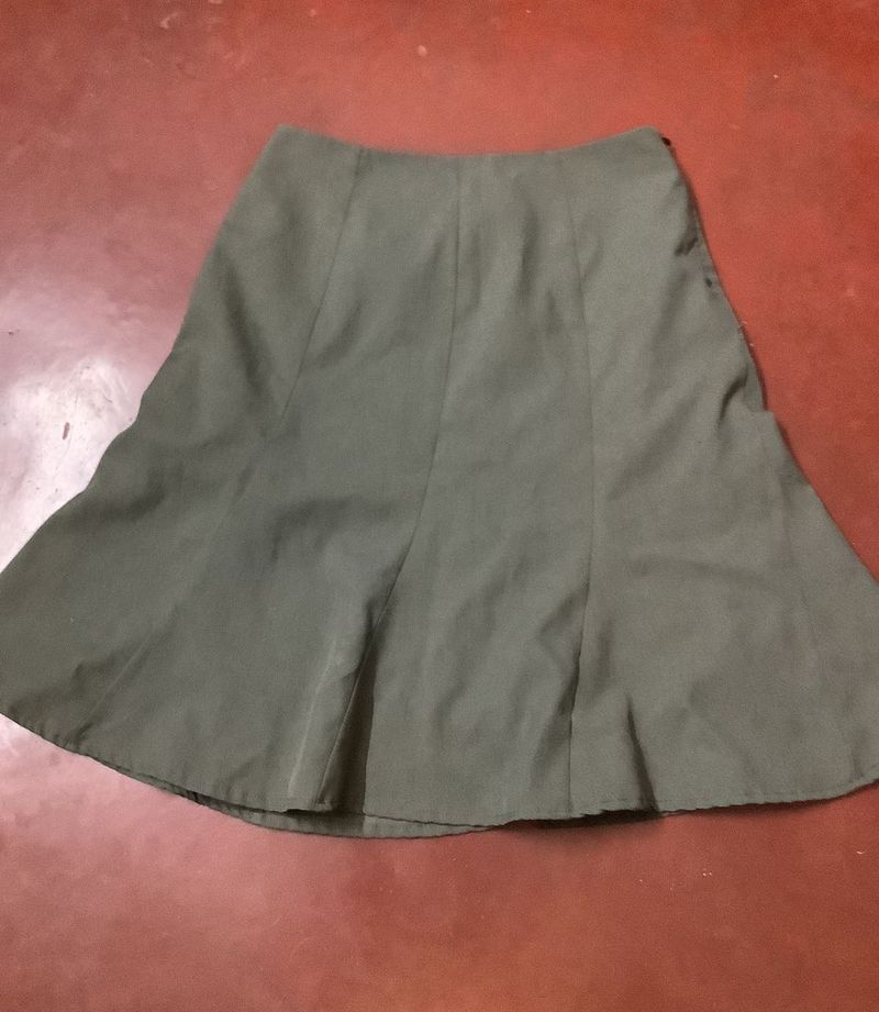 Vintage Grey Office Siren Midi Skirt