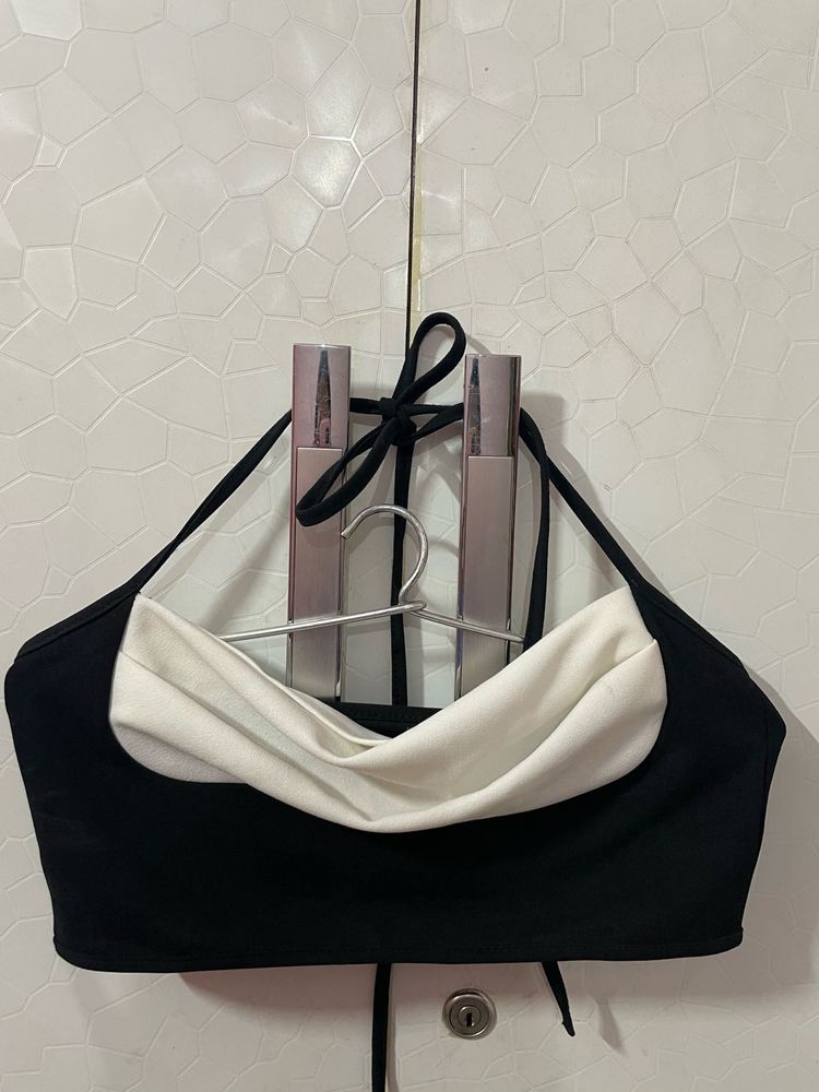 Black &amp; White Halter Top
