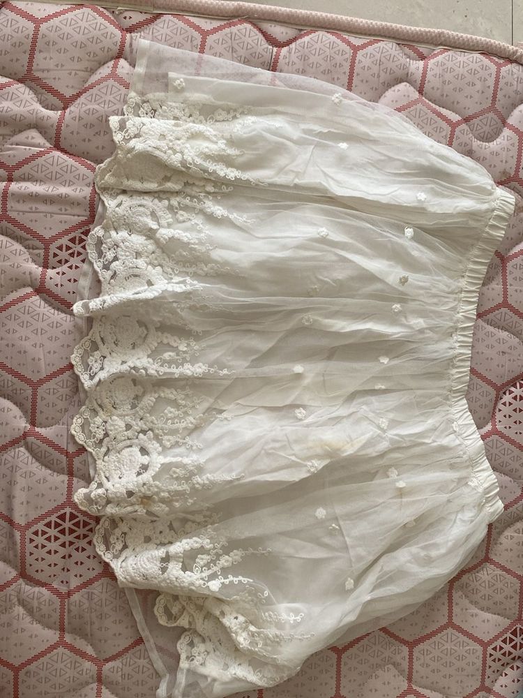 White Lace Mini Skirt