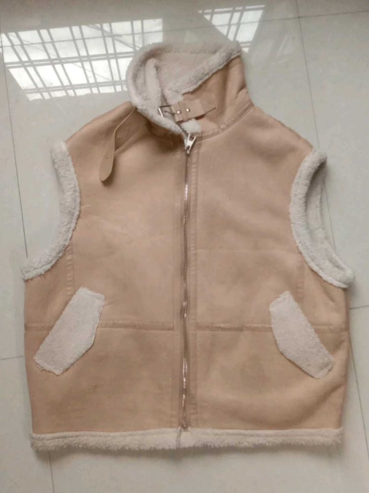 Beige Sleeveless Jacket
