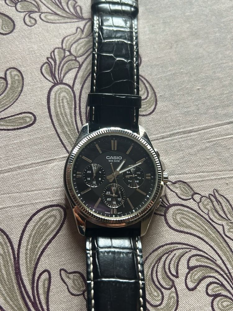Casio Black Leather Watch