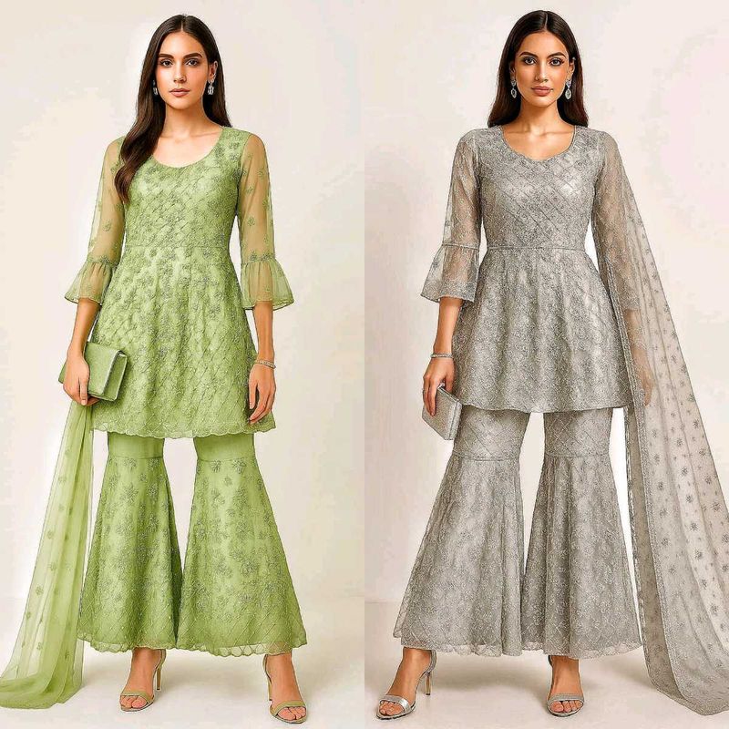 Festive 2 corset Kurta And sharara Set