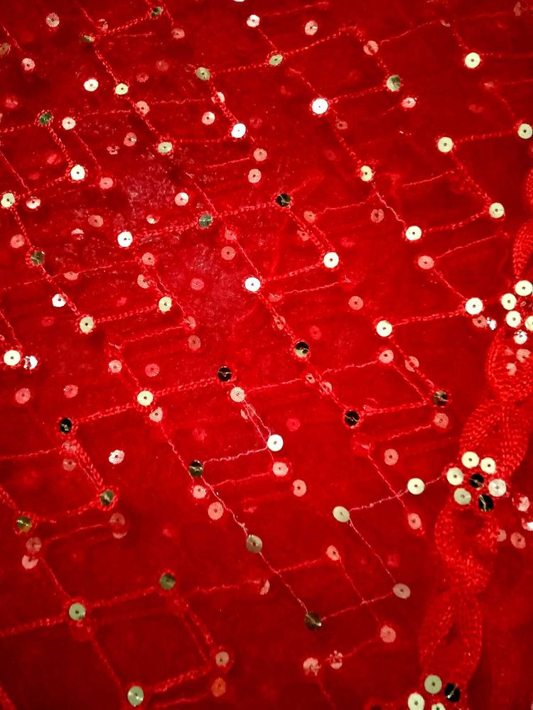 Red Sequin Dupatta