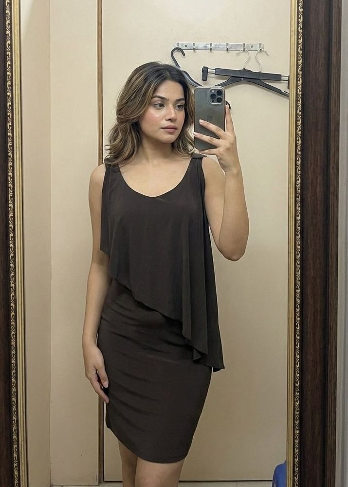 Pintrest Asymmetrical Brown Dress