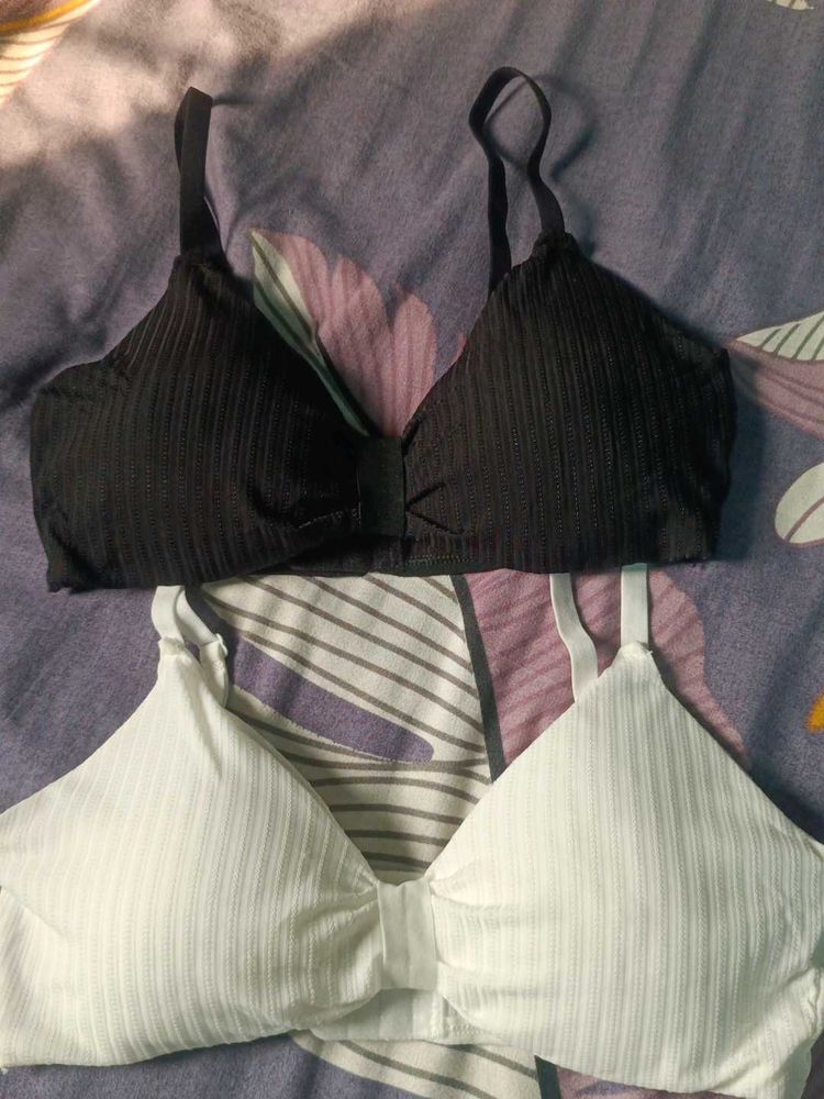 2 Pedded Bra Black And White