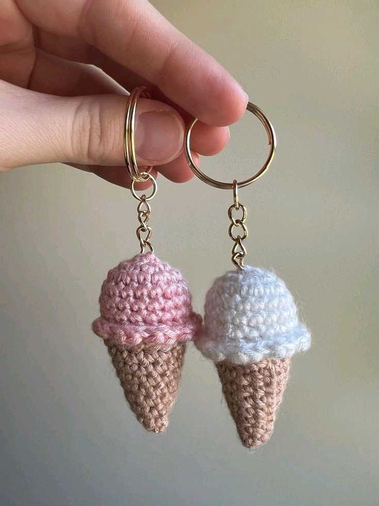 Crochet Icecream Keychain