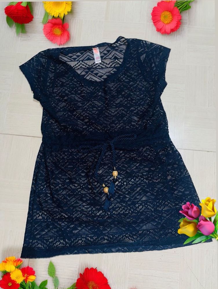 Navy Lace Mini Dress