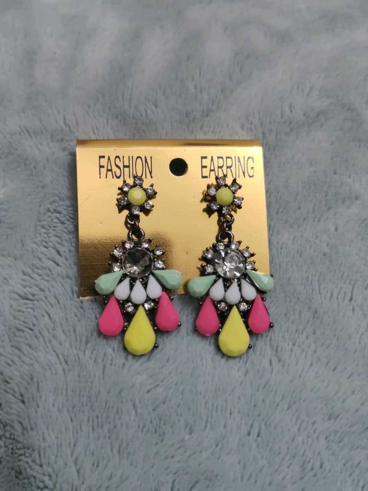 Colorful Statement Drop Earrings
