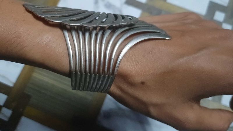 Unique Silver Tone Statement Cuff