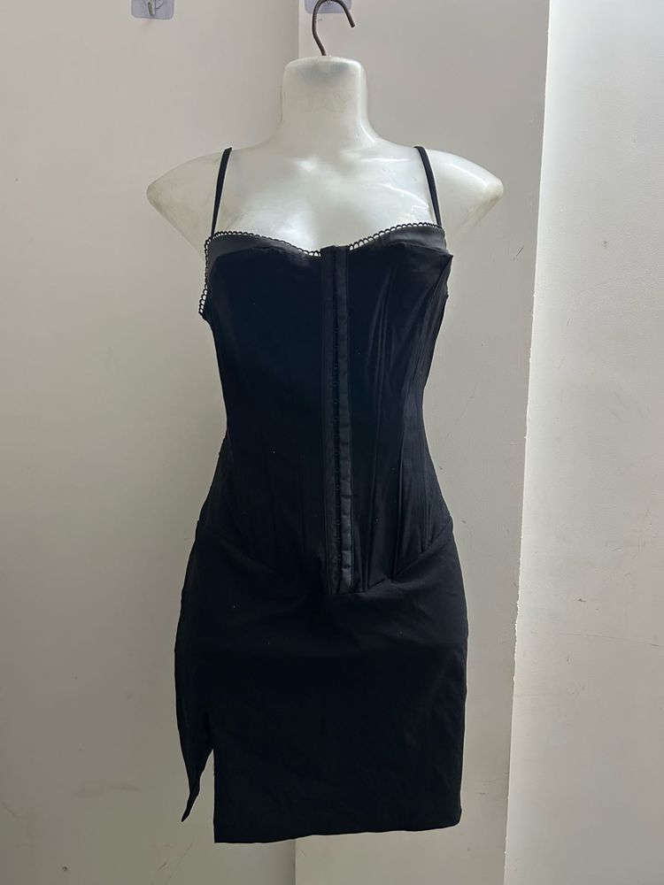 URBANIC Black Corset Dress