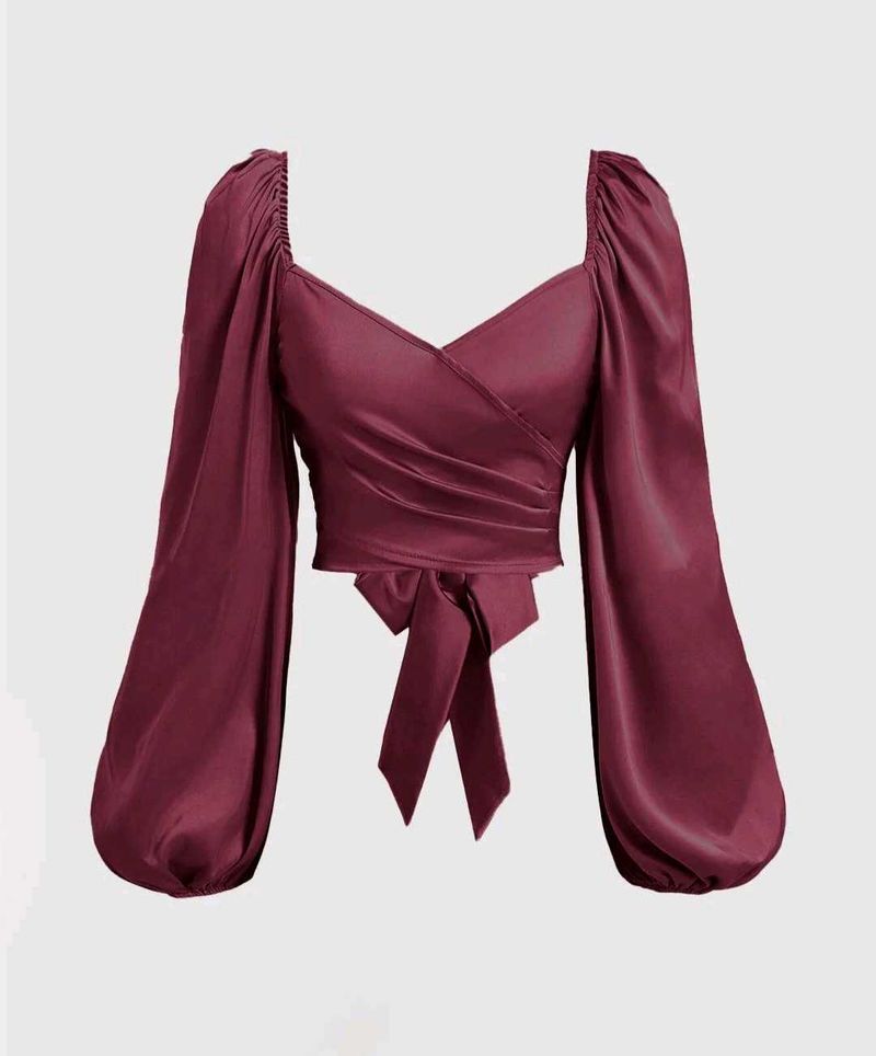 Lantern Sleeves With Braided Tie Back