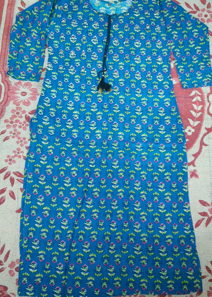 new Floral Print Cotton Kurta