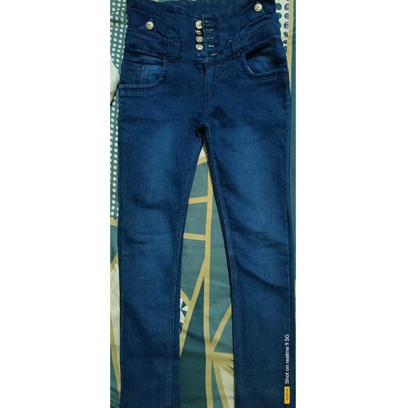 High-Waisted Denim Jeans