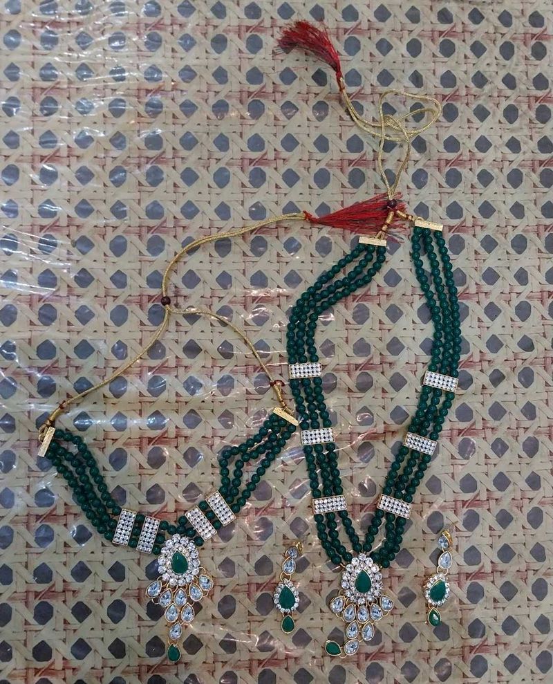 Green Beaded Jewelry Set
