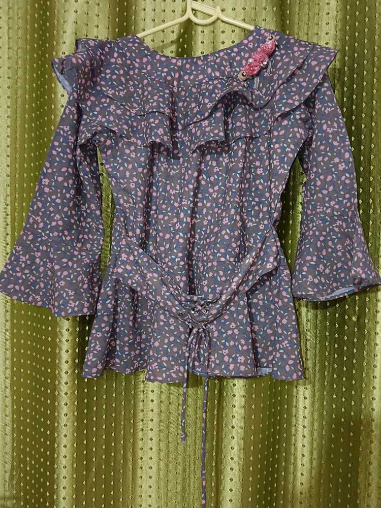 feminine long-sleeve blouse