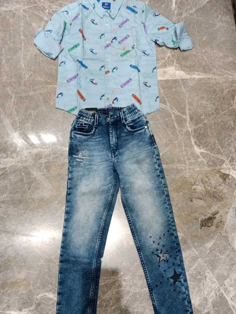 Boy&#39;s Shirt &amp; Jeans Set