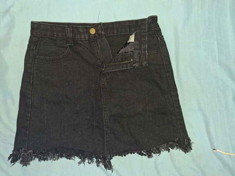 Black Denim Skirt