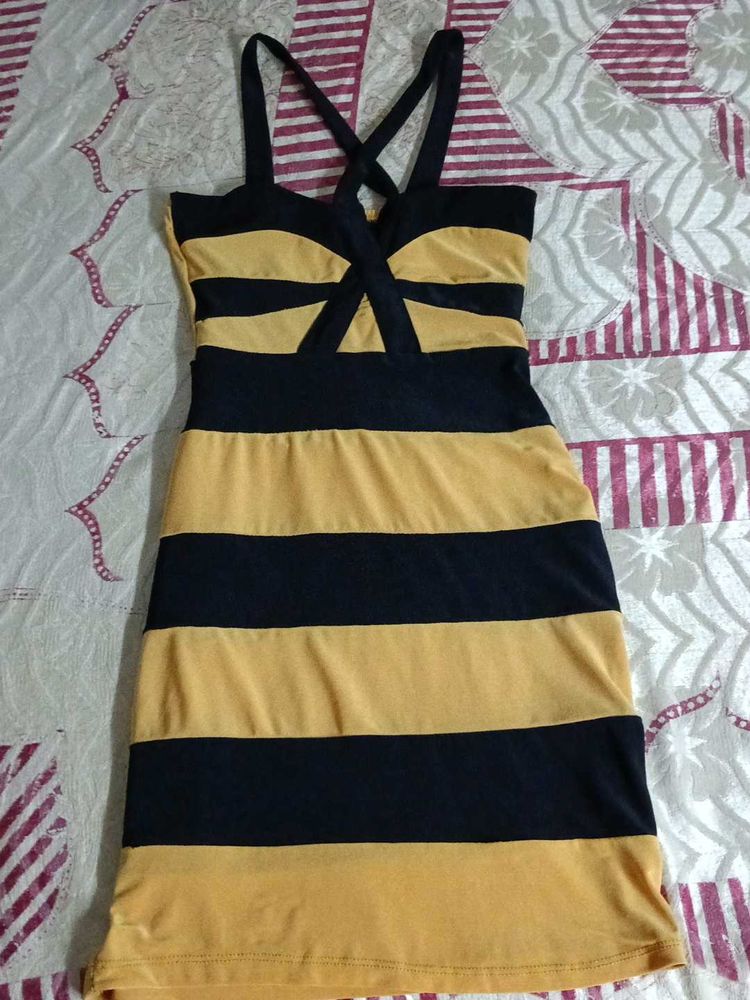 Striped Bodycon Dress Both Are Combo