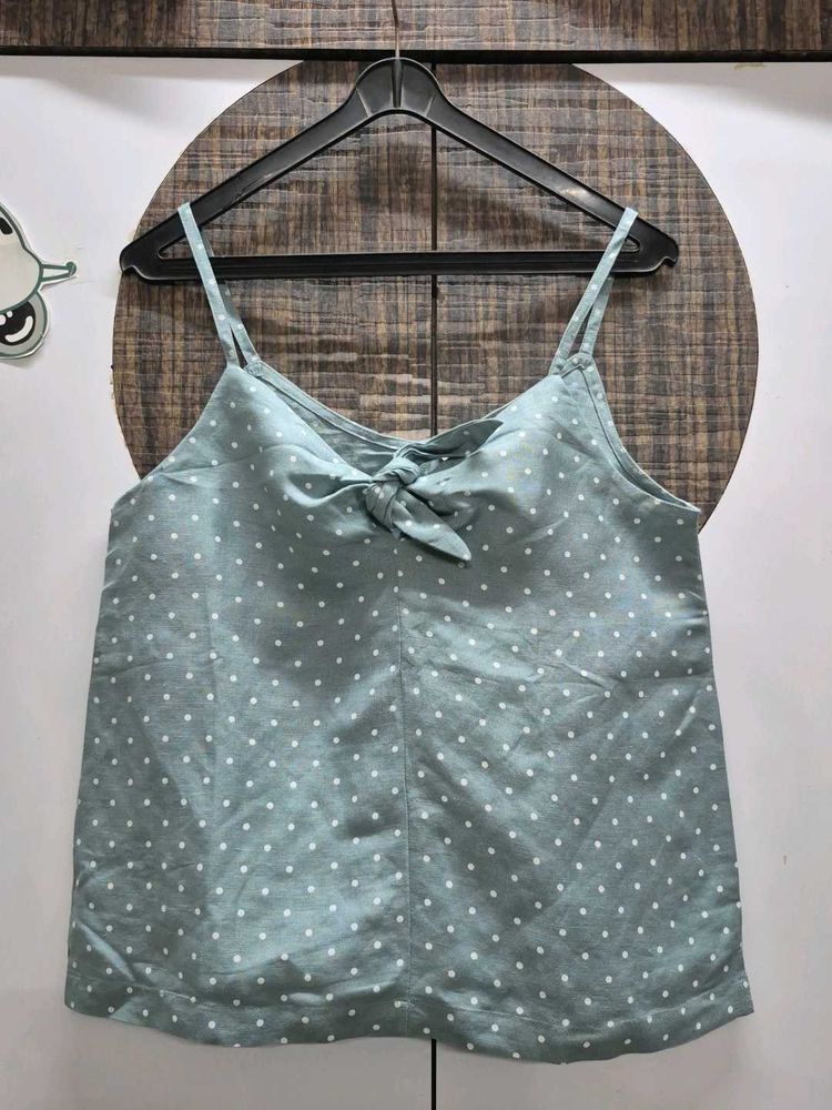 Mint Green Polka Spegitty Top