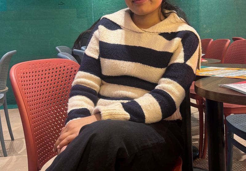 Korean Blue &amp; Beige Woollen Sweater