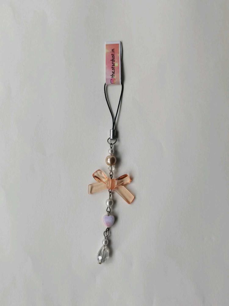 Coquette Bow Orange Phone Charm