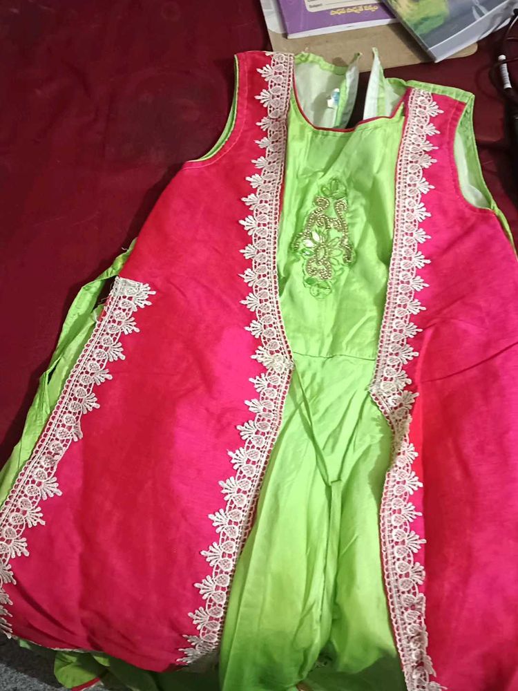 Girl&#39;s Ethnic Dress with Jacket