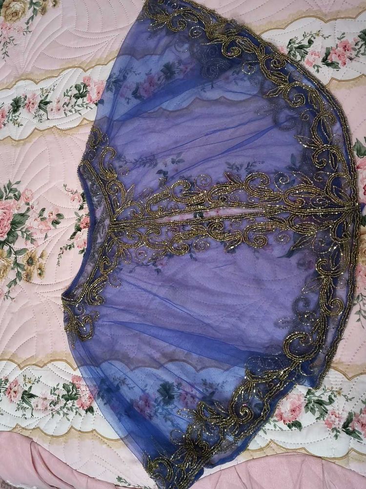 Elegant blue 💙 Embellished poncho