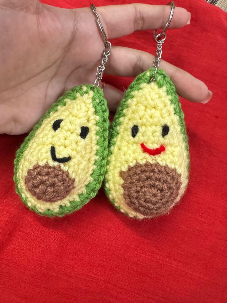 Crochet Avocado Keychain