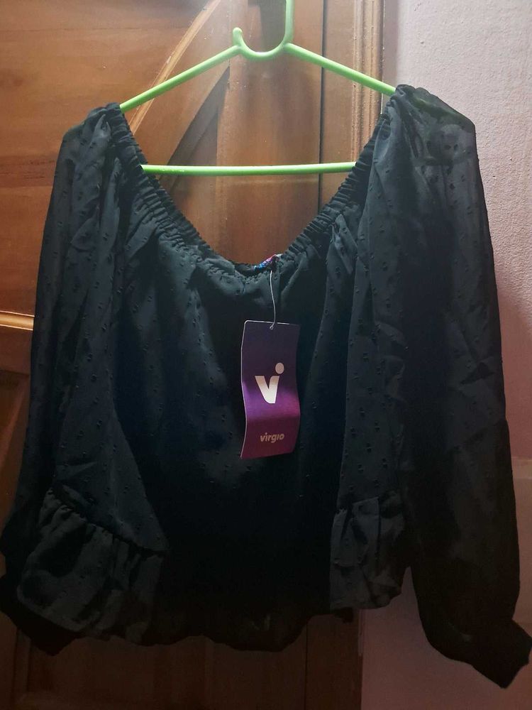 Virgio Black Off-Shoulder Top