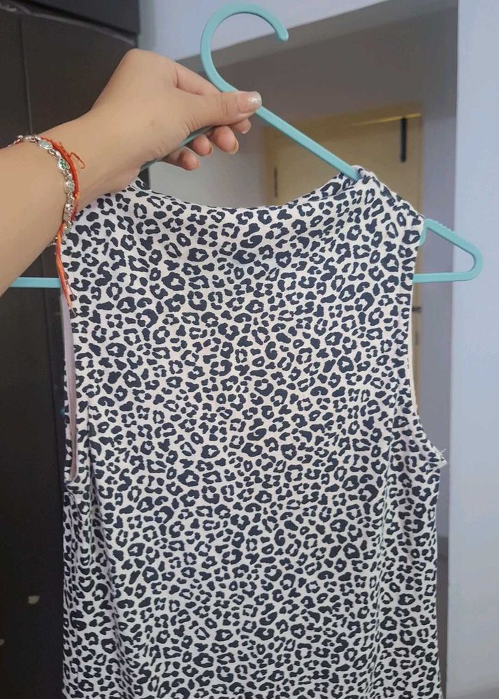 White Leopard Print Bodycon Midi