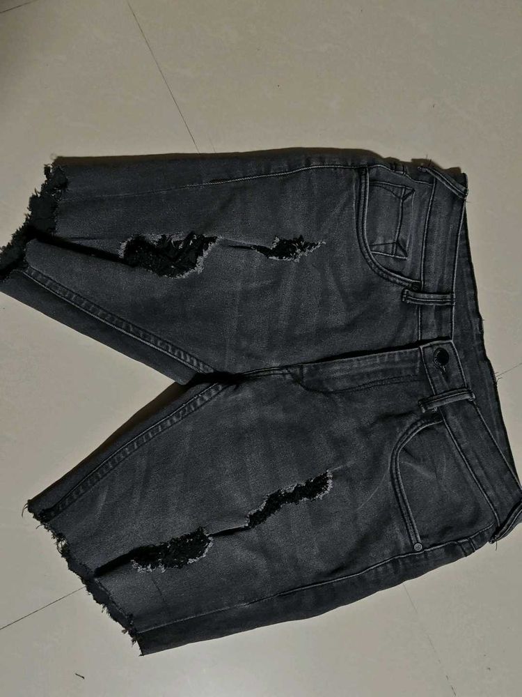 Black Denim Shorts