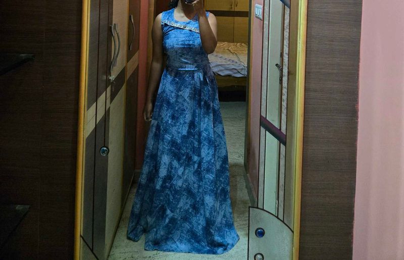 Stylish Blue tie - die Maxi Dress