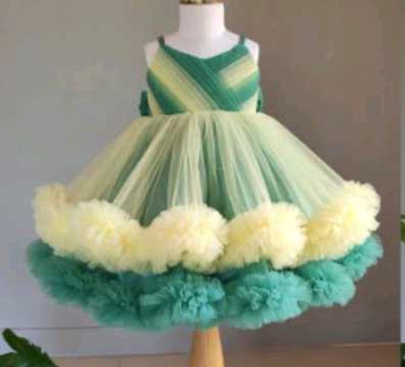 Adorable Green &amp; Yellow Tulle Dress