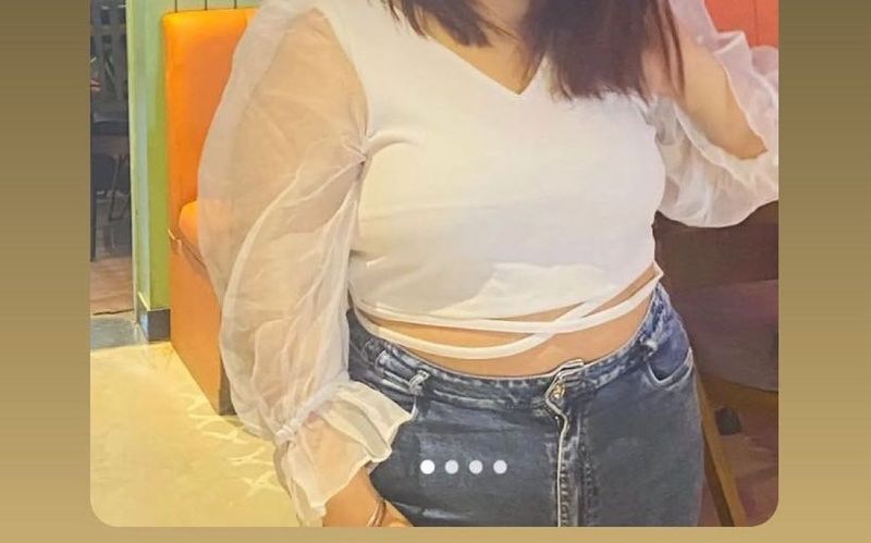 Crop Top White Color Xxl Size