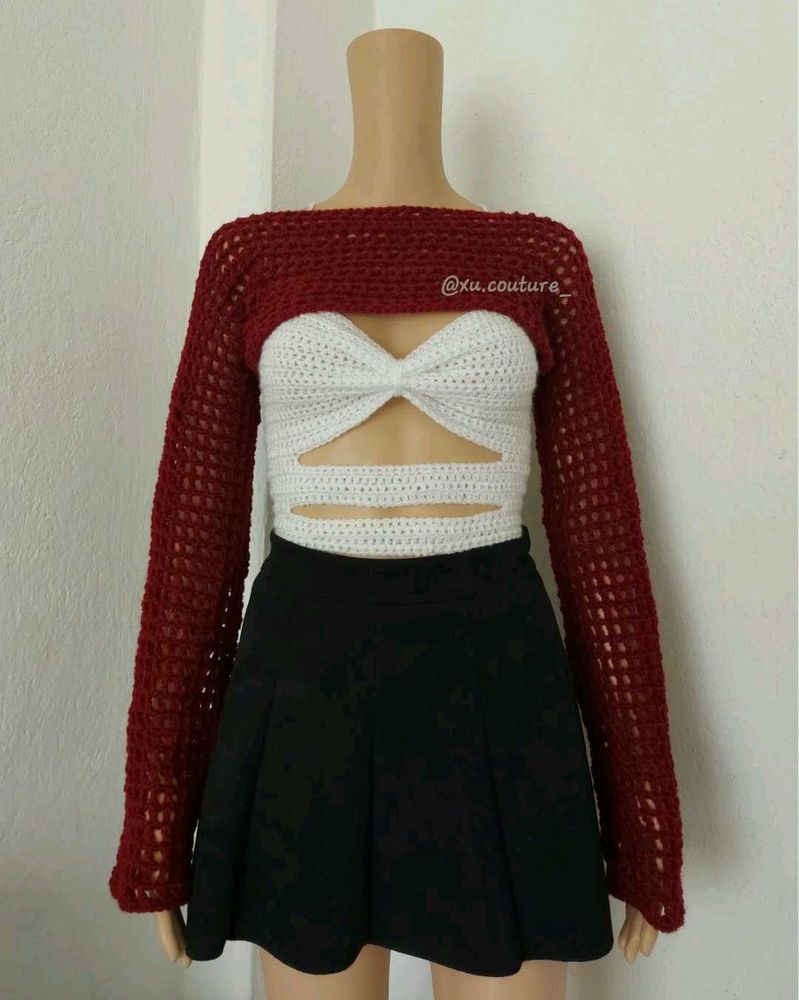 Crochet Maroon Bolero