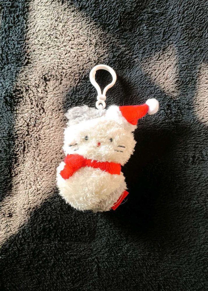 Cute Cat Christmas Keychain