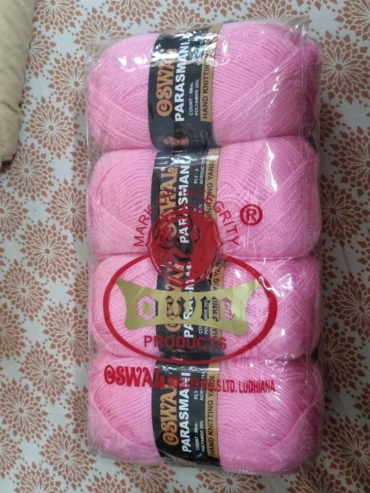 Pink Oswal Knitting Yarn