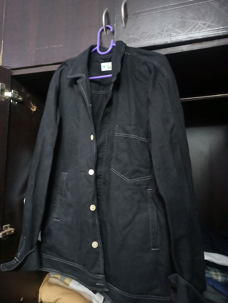 Black Jacket Type Shirt With Hard Fabric