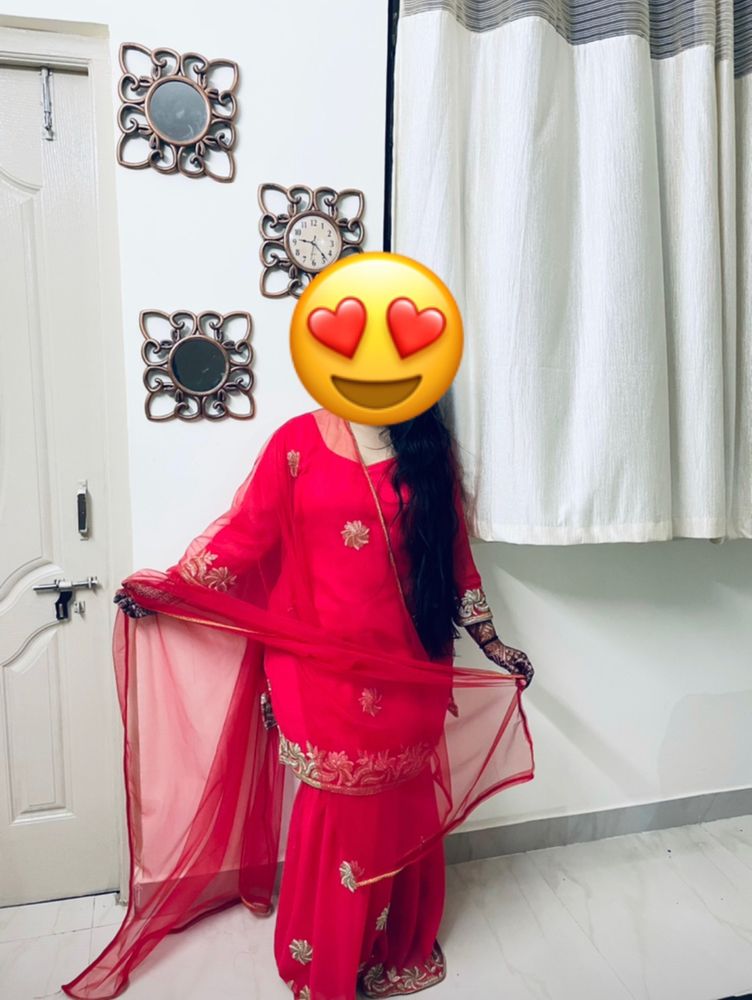 latest fashion heavy work sharara dress