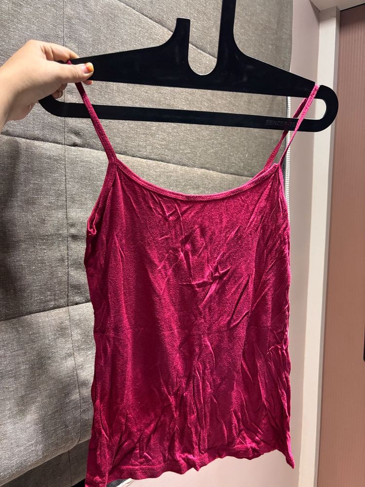 Red Stretchable Tank Top