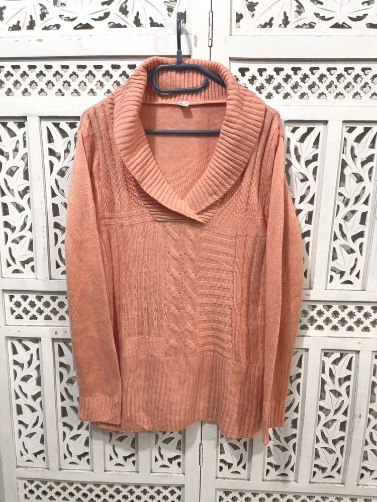 Peach Knit Sweater A