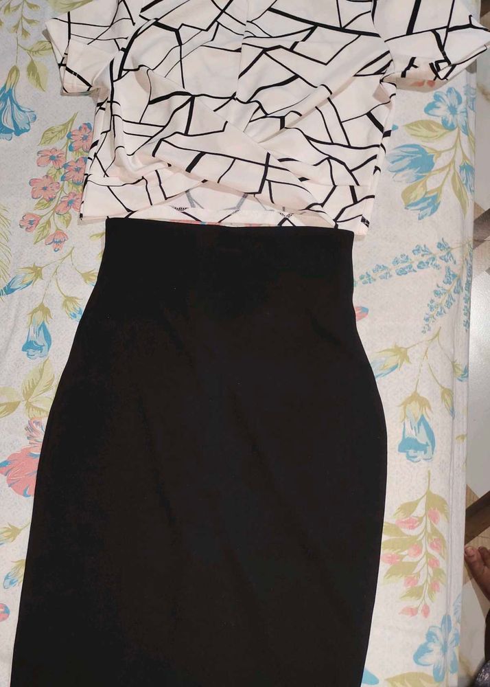 Chic Black &amp; White Two-Piece Set