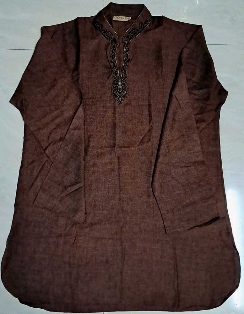 Pure Cotton Silk Embroidery Work Panjabi