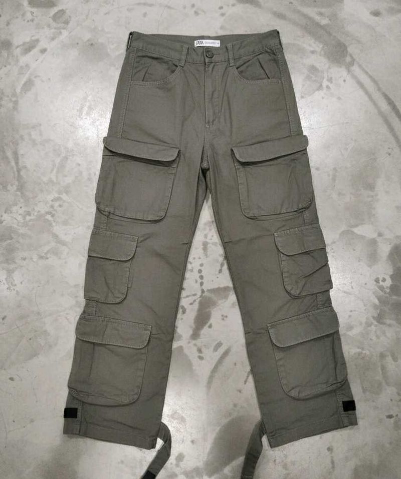 Zara Olive Cargo Pants
