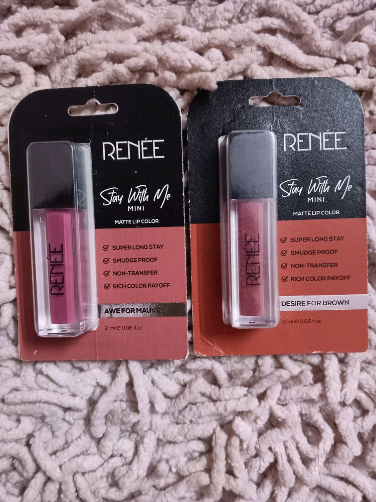 🆕 PACK OF 2 RENEE STAY WITH ME MINI MATTE LIP COLOR