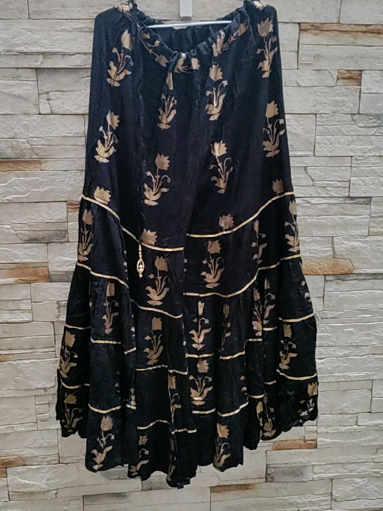 Beautiful Sharara With Golden Print .