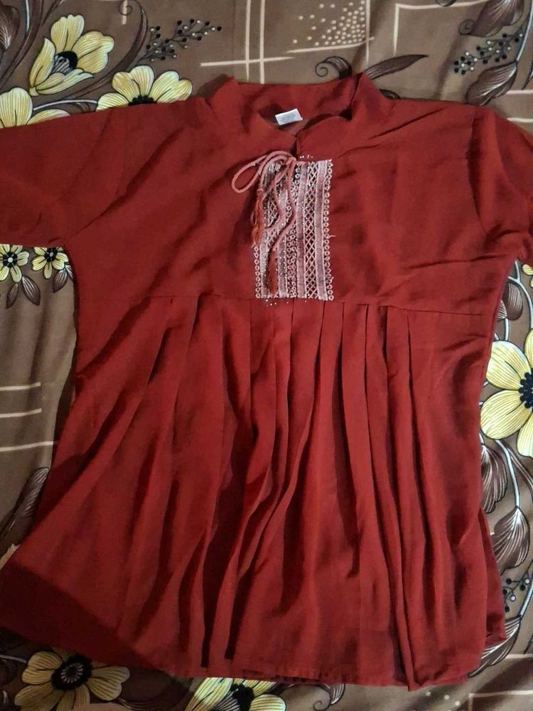 Elegant Rust-Colored Top