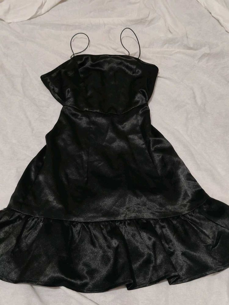 Black Ruffle Mini Dress