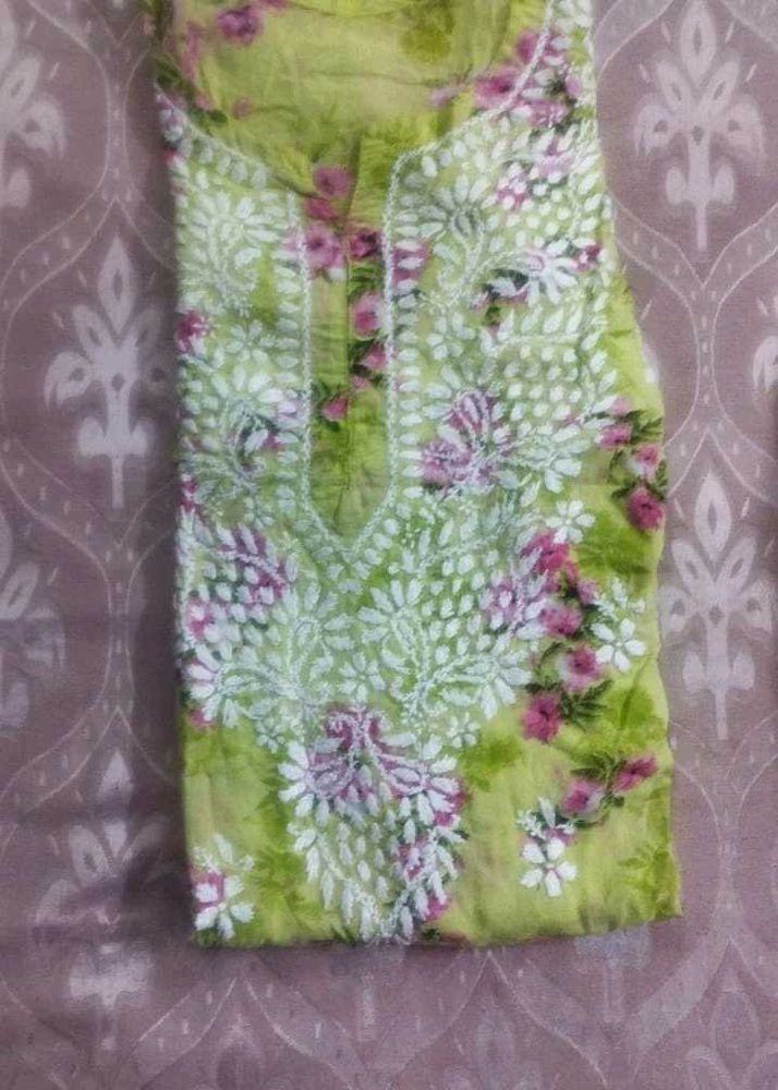 Green Floral Print Kurta