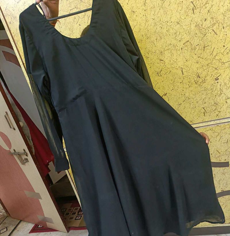 Designer Solid Black Gown